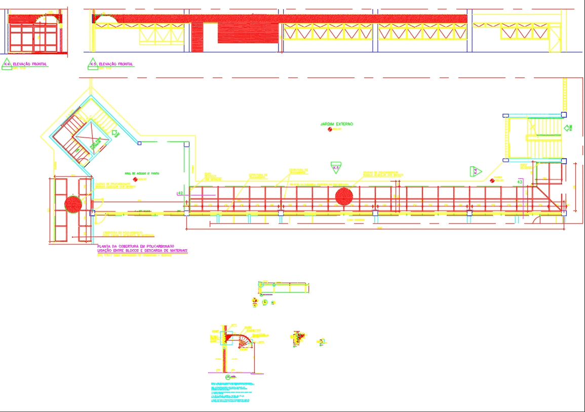 Planta de cobertura policarbonato en AutoCAD | CAD (273.44 KB) | Bibliocad