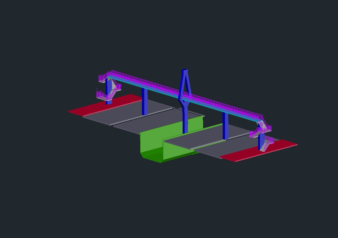 pont de la ville universitaire uagrm modèle 3D