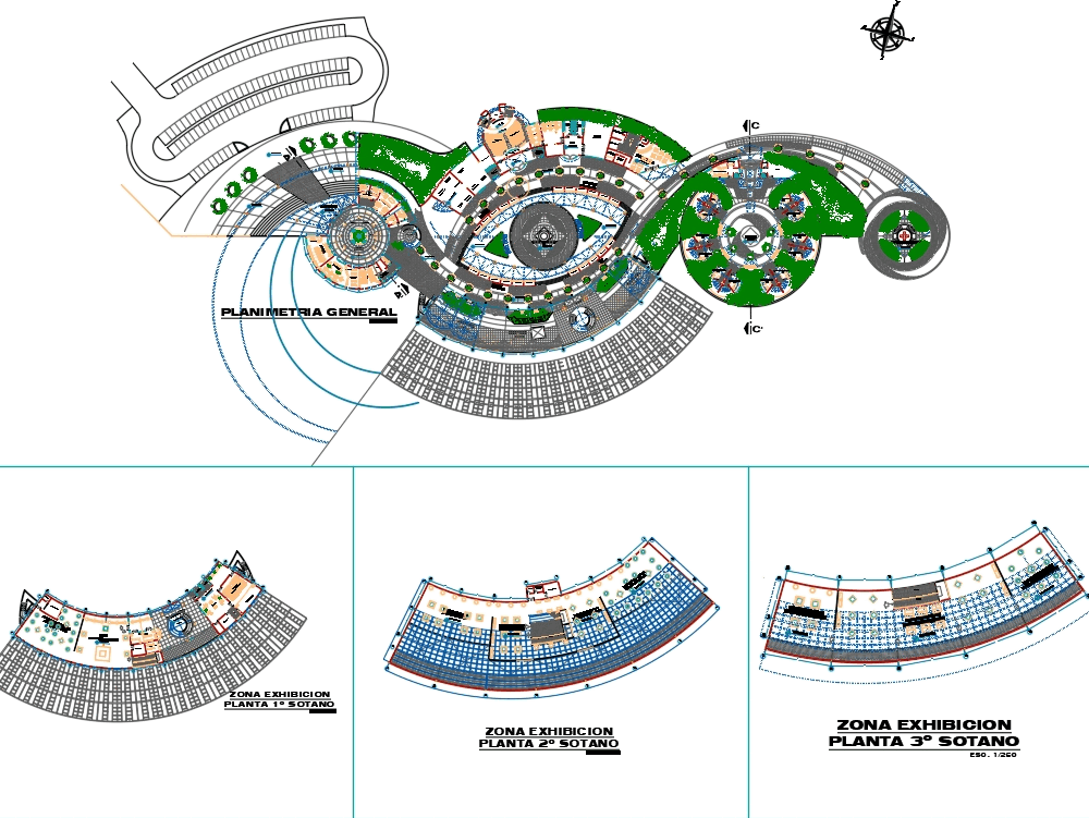 Museum in AutoCAD | Download CAD free (2.56 MB) | Bibliocad