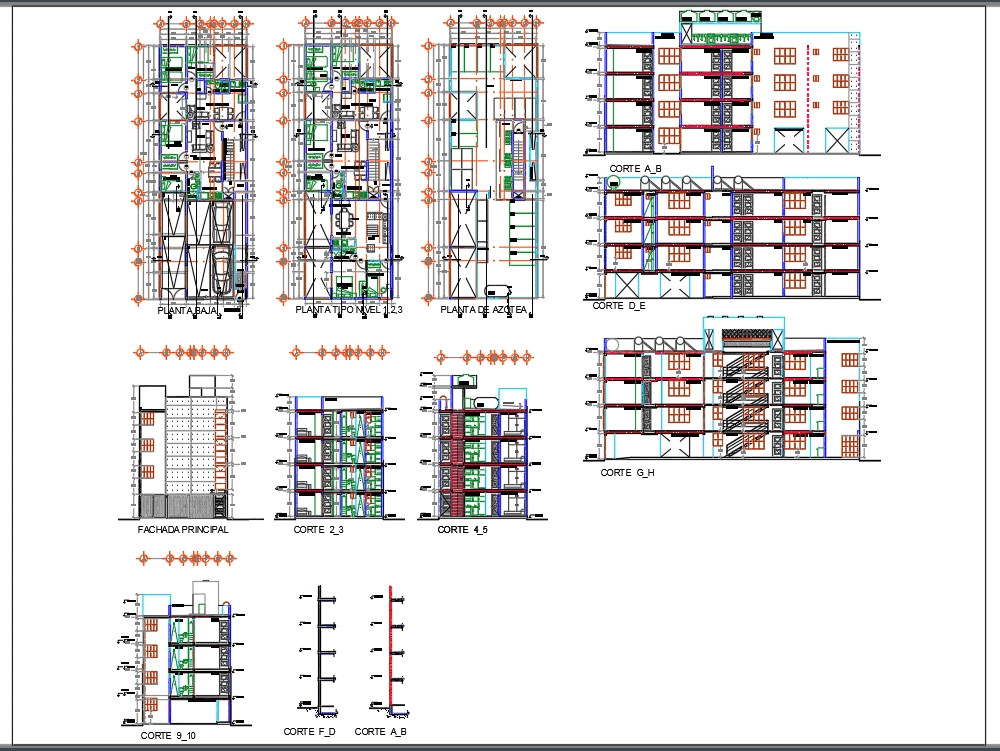 Gambar Kerja Ruko + Rumah Tinggal DWG AutoCAD