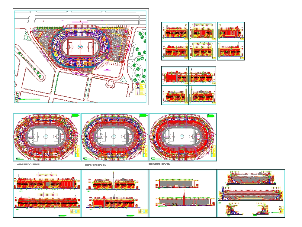 Estadio nacional de lima en AutoCAD | Descargar CAD (10.51 MB) | Bibliocad