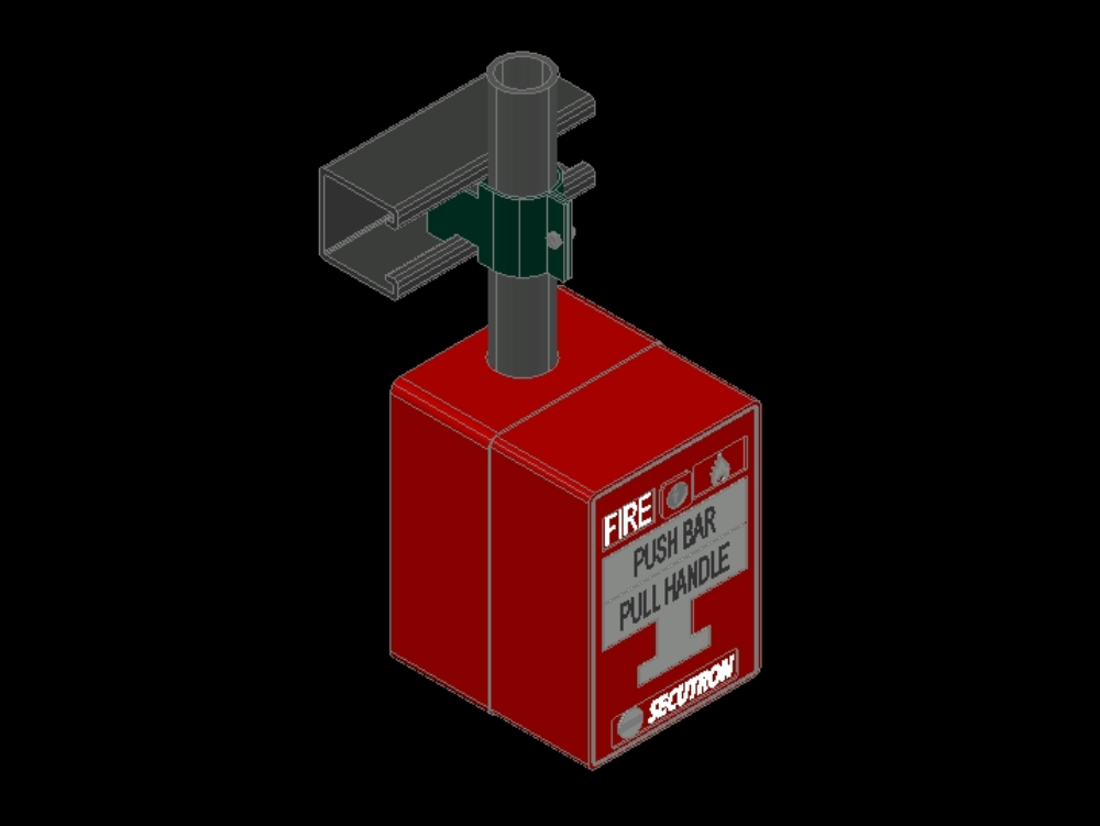 Push button for fire alarm in 3d