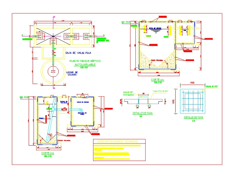 Septic tank dwg autocad drawing