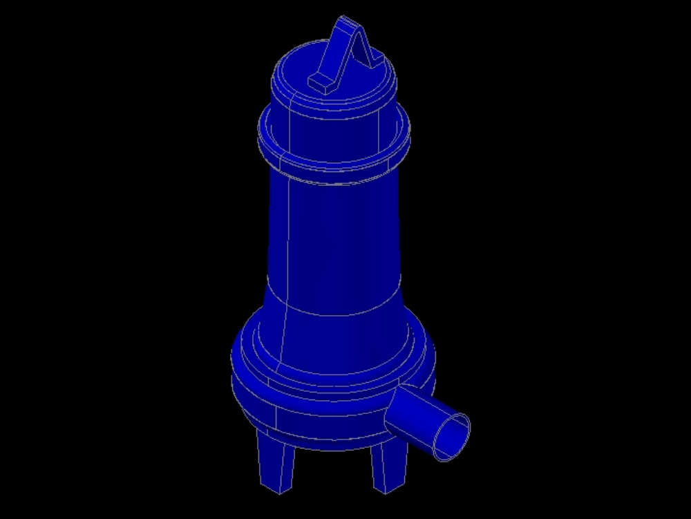 Submersible pump in 3d.