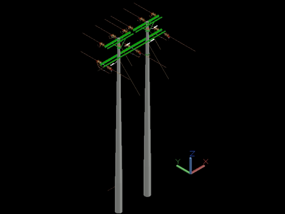 Structure moyenne tension triphasée 3D