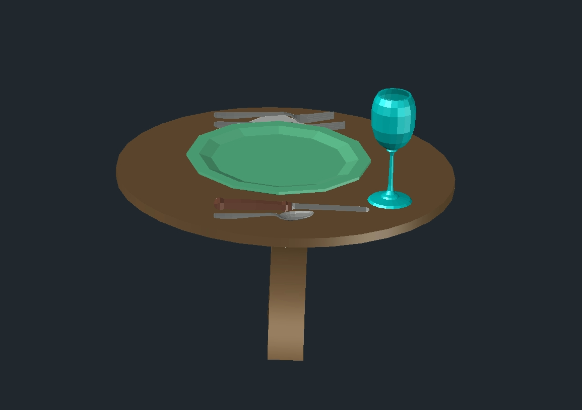 table avec couverts modèle 3D