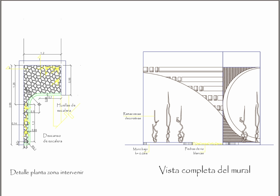 Plan and elevation for a mural