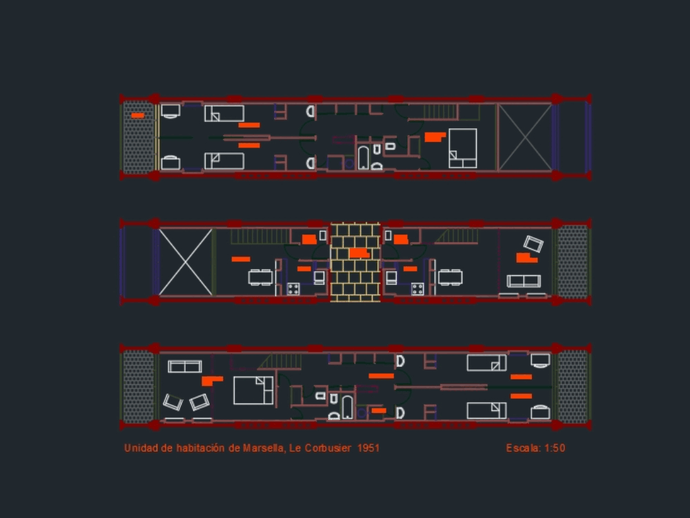 Unit  d habitation multifamily marseille by le corbusier 