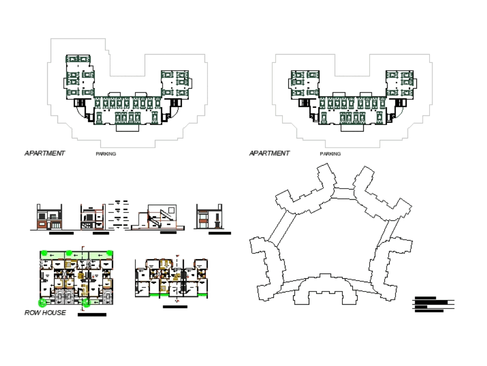 Reihenhaus in AutoCAD | CAD Download (343.38 KB) | Bibliocad