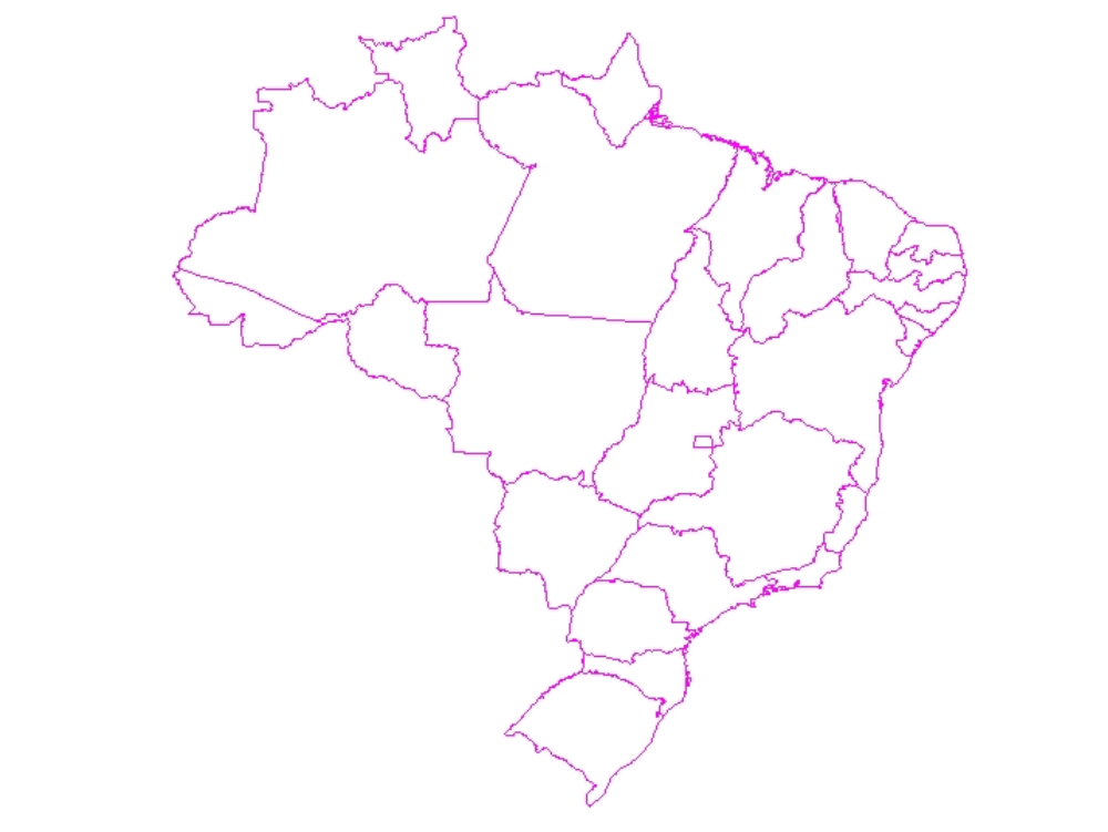 Mapa do brasil em AutoCAD, Baixar CAD Grátis (194.31 KB)