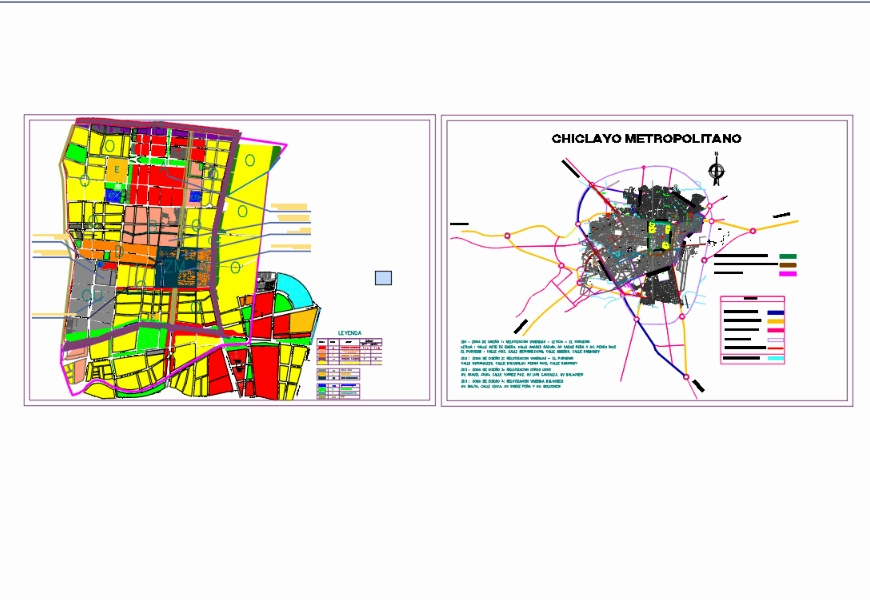 Carte de planification du développement urbain, Chiclayo, Pérou