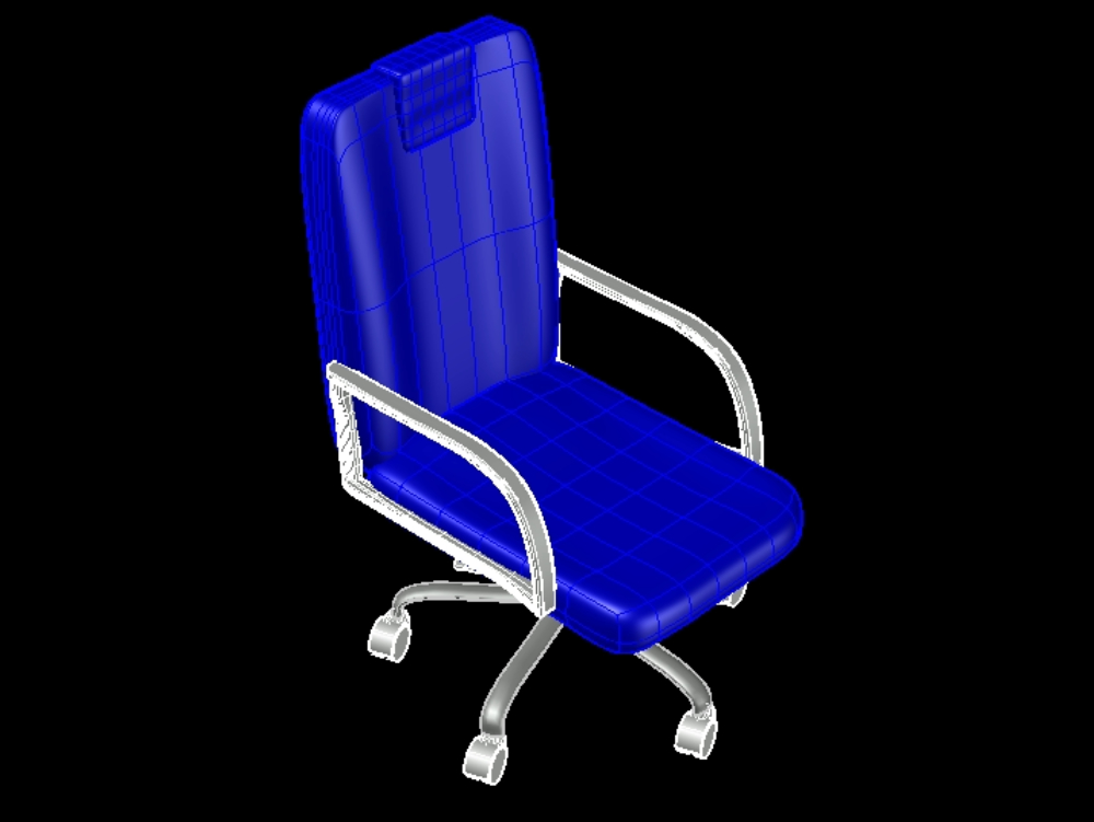 Chaise avec roue pivotante 3D