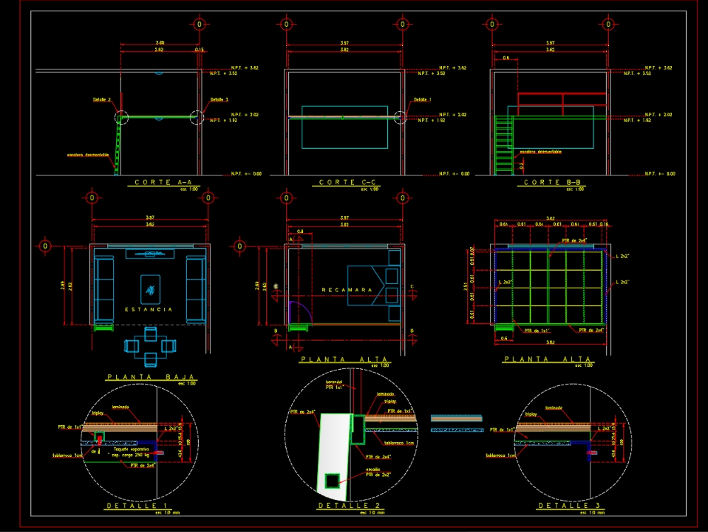 Diseño de tapanco en AutoCAD | Descargar CAD gratis ( KB) | Bibliocad