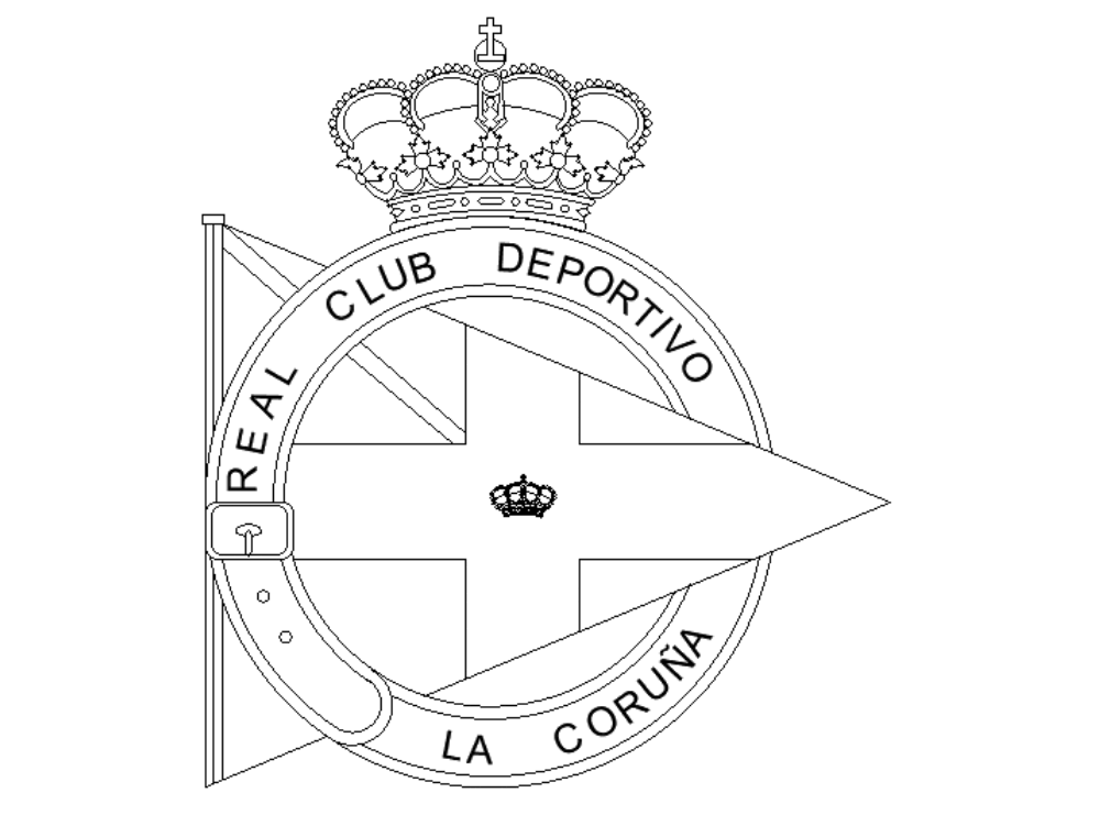 Depor Soccer Team Shield--The Royal Sporting Club of A Coruna, Galicia, Spain