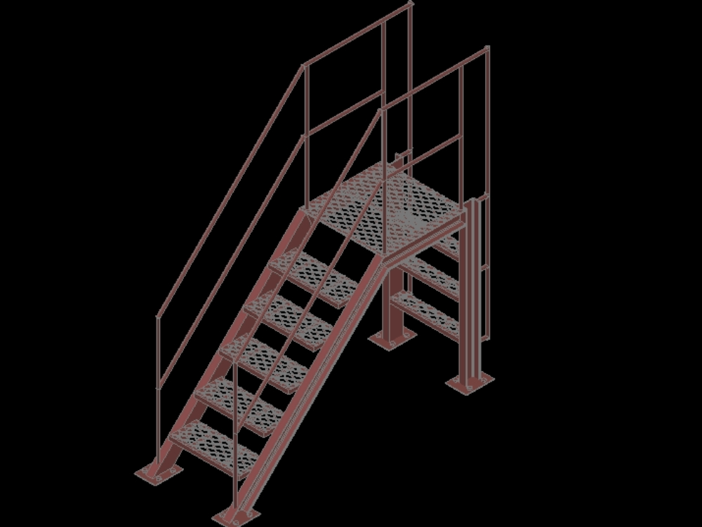 3d metallic staircase