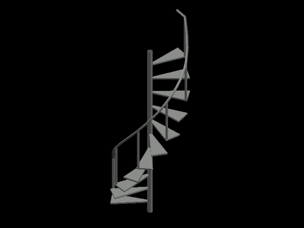 Escada em espiral em 3d.