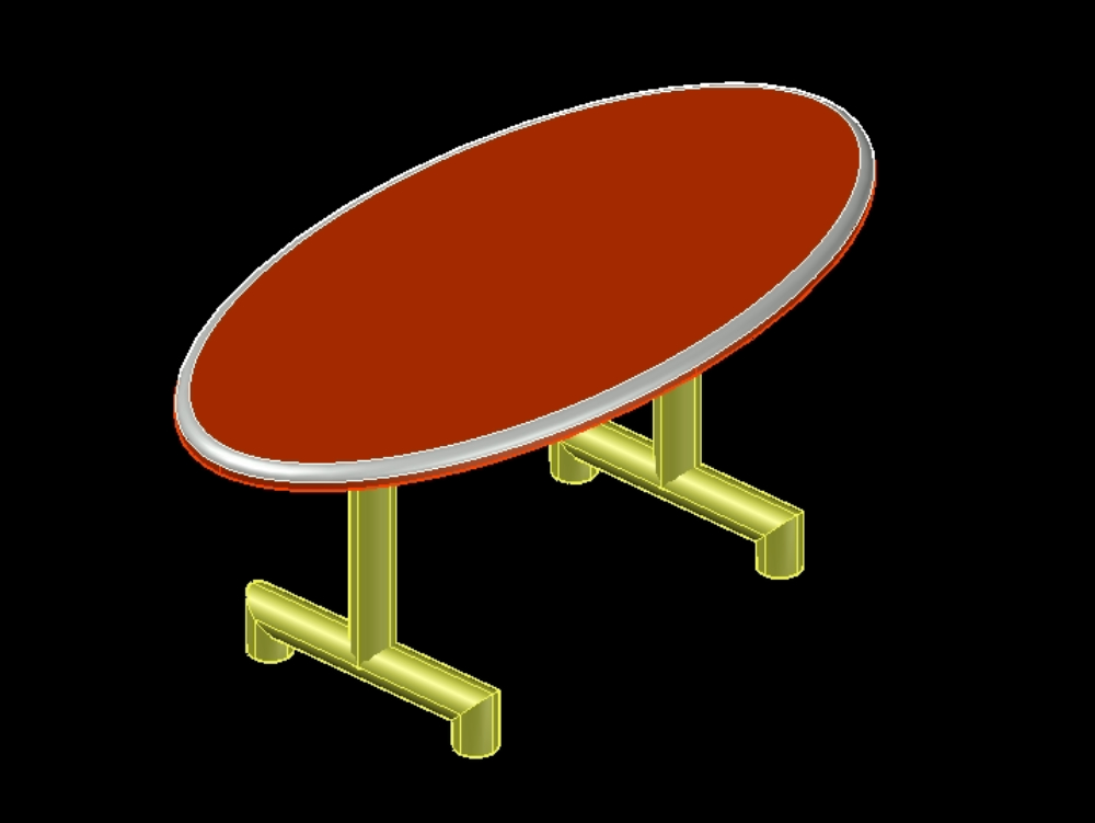 3D ovaler Tisch.