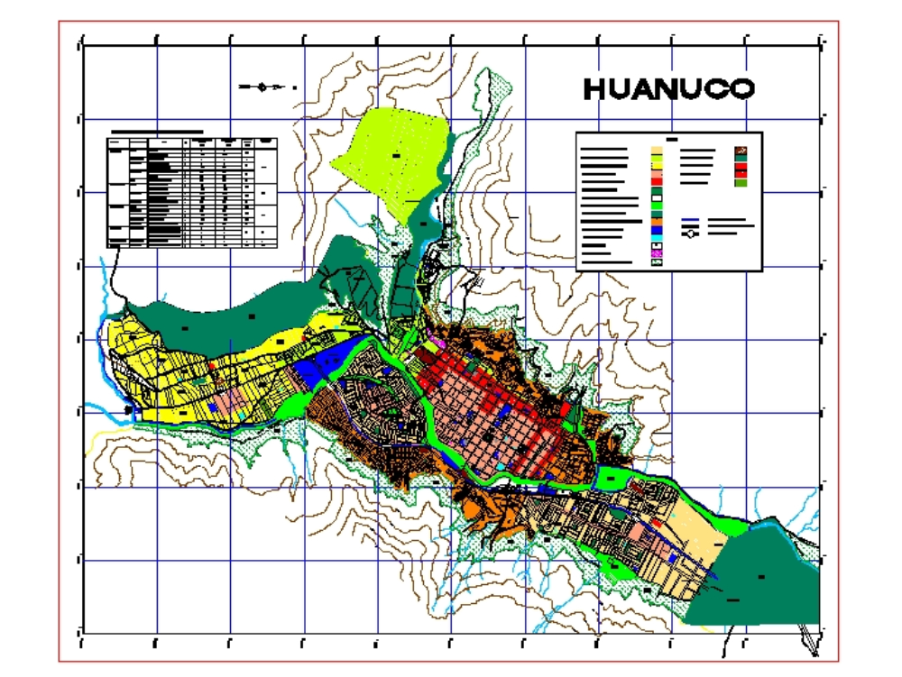 Zoneneinteilung von Huánuco – Peru.