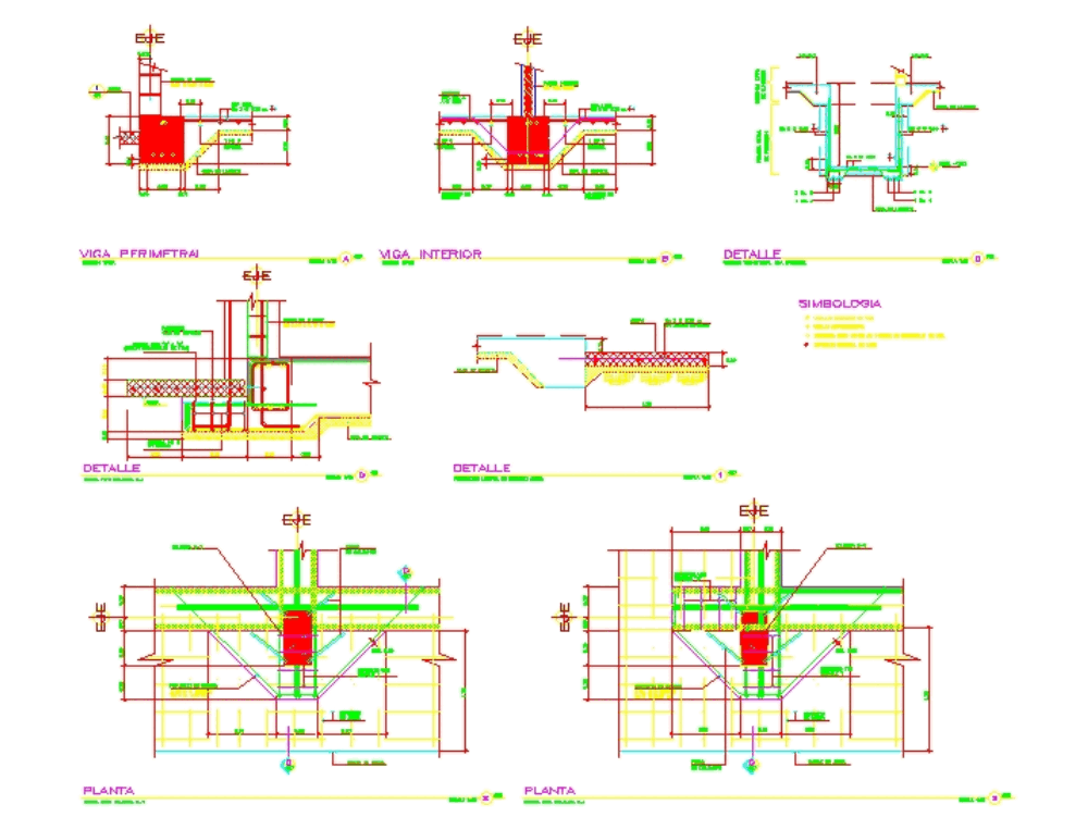 Planos De Detalles De Vigas De Cimentacion En Dwg Autocad The Best Porn Website