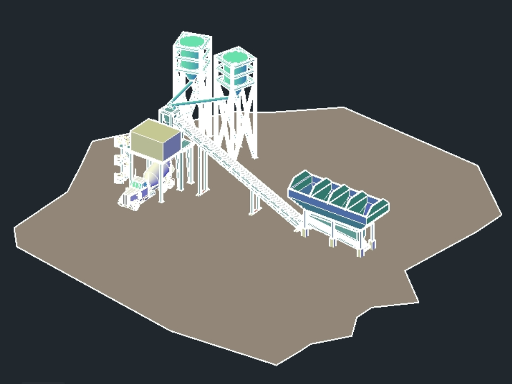 3d concrete mixing plant