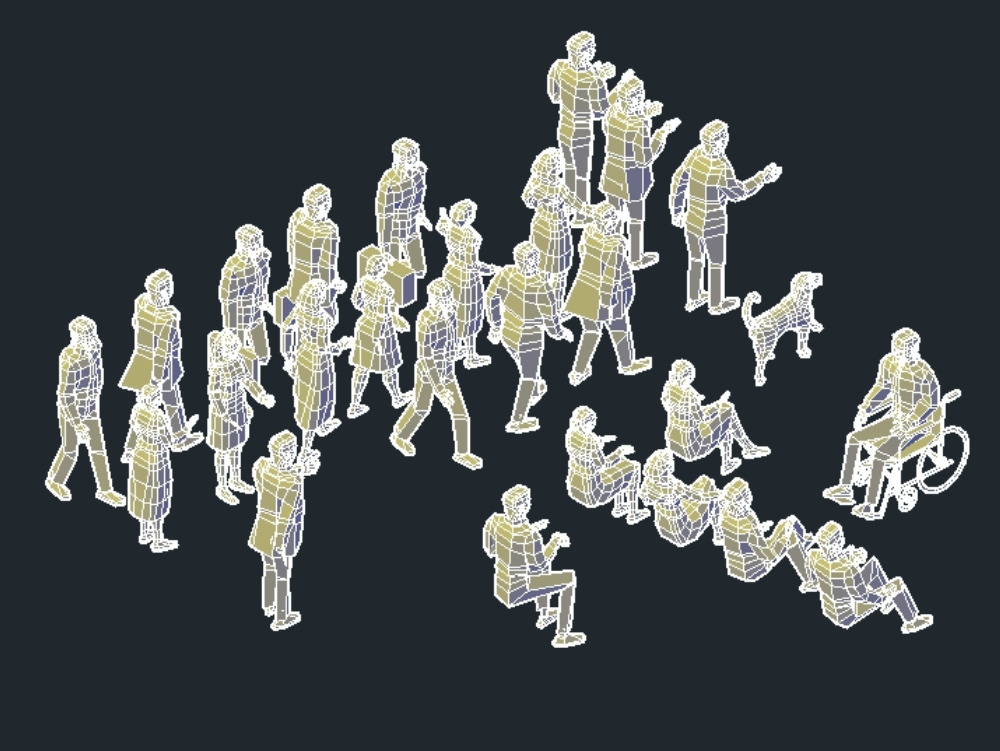 3d people in AutoCAD | Download CAD free (1.07 MB) | Bibliocad