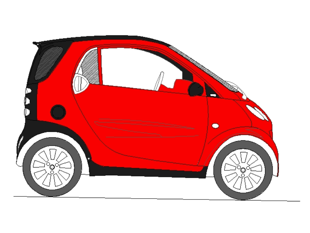 Red smart car.