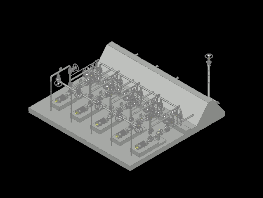 Fuel pumping plant in 3d.