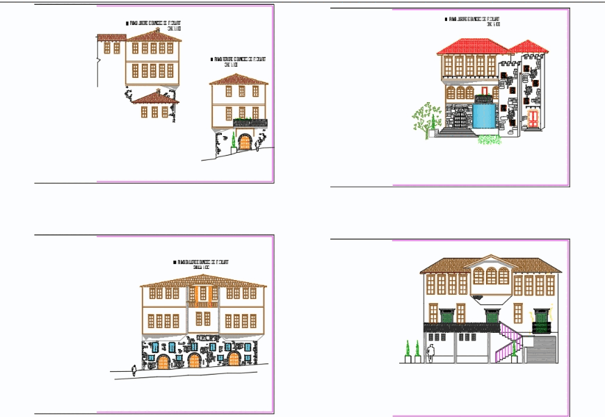 Facades of traditional housing in AutoCAD | CAD ( KB) | Bibliocad