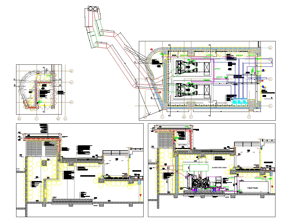 Generator room details and section in AutoCAD | CAD (1.61 