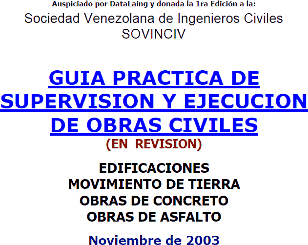 Guide for the supervision and execution of Civil Works