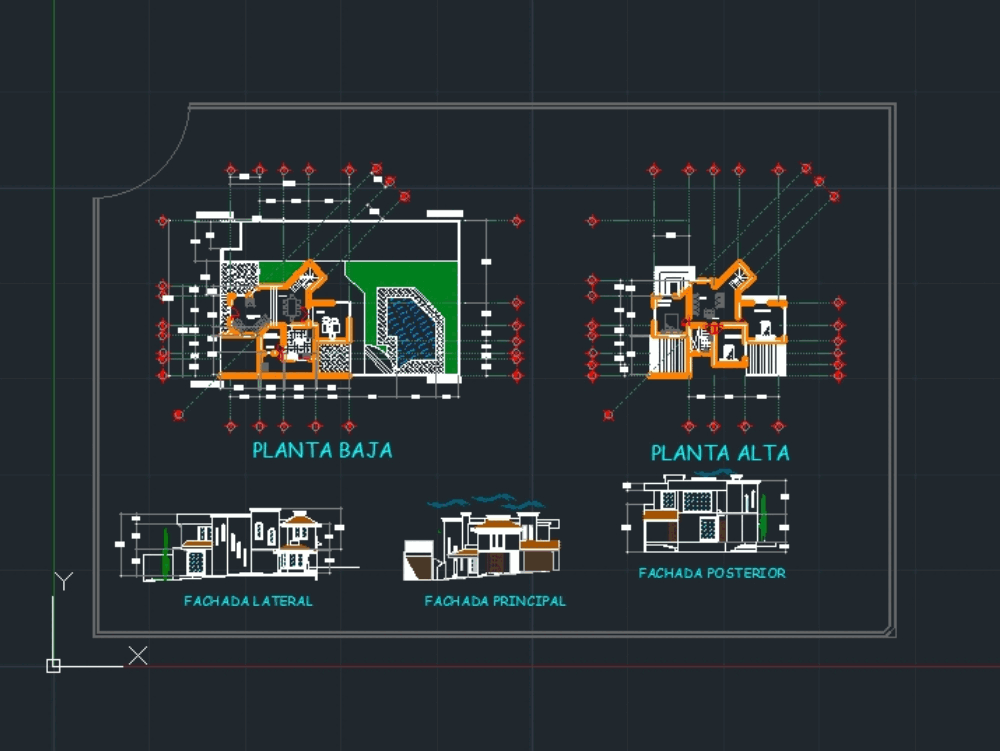 House on a slope in AutoCAD | Download CAD free (1.51 MB) | Bibliocad