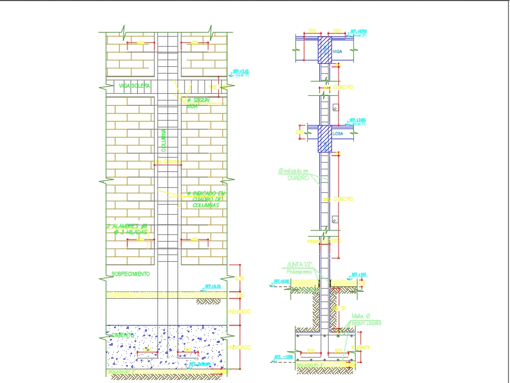 Plan der Strukturen und Konstruktionsdetails des Büros