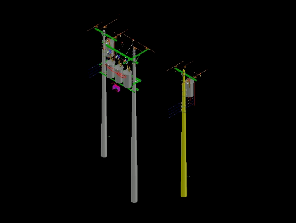 Einphasentransformatoren in 3D