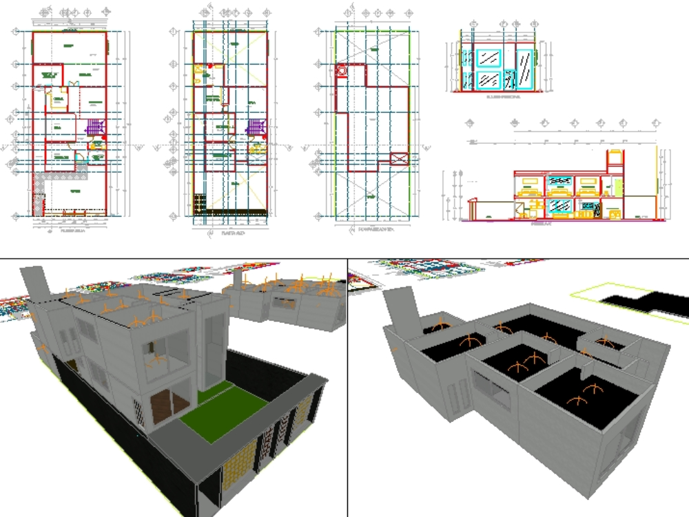 3D casa habitación 2 niveles