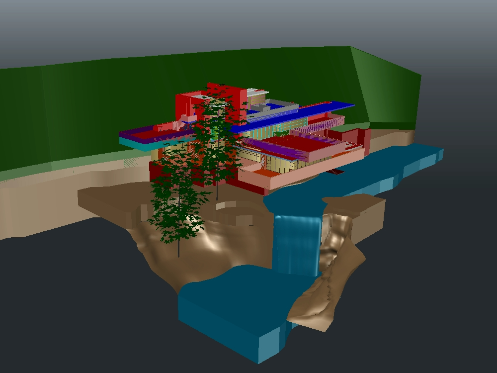 3D-Wasserfallhaus
