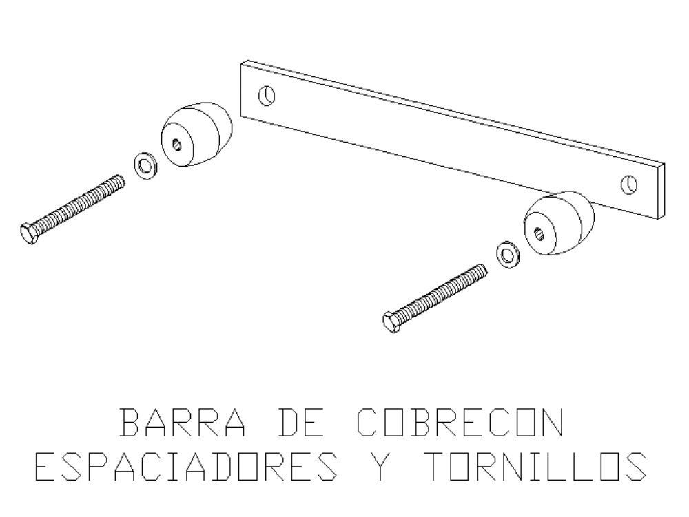 Copper Bar, insulators and screws