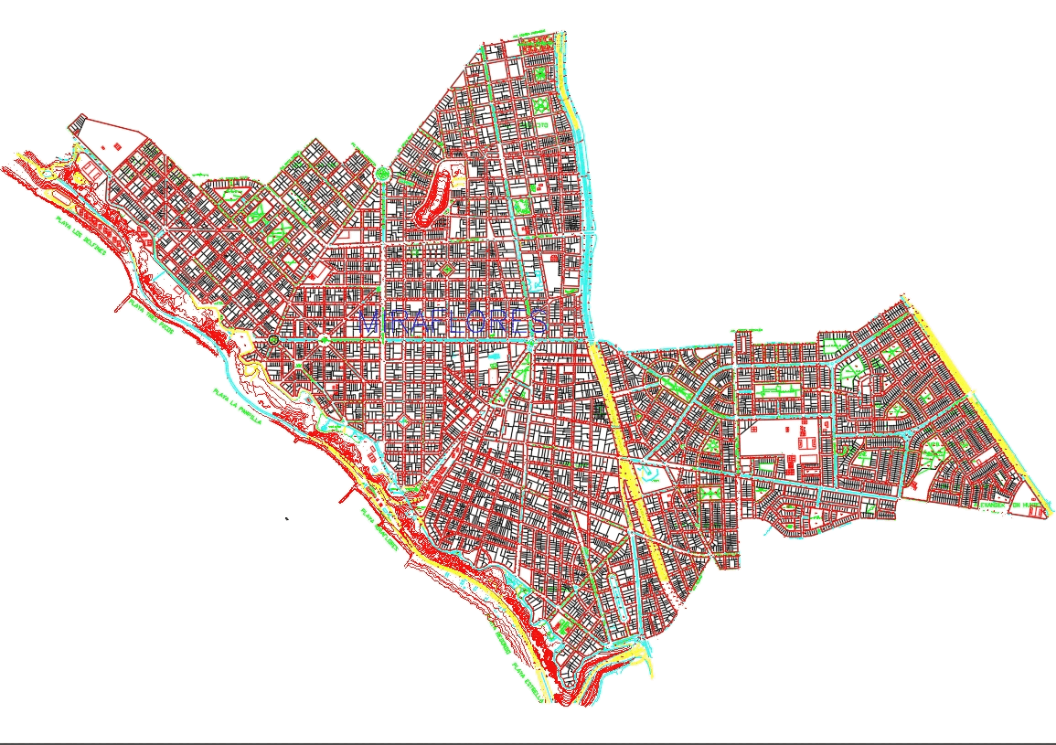 Plano de miraflores en AutoCAD Descargar CAD gratis (1