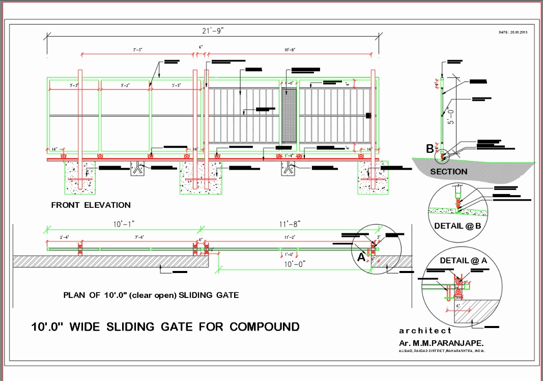 Width detail for sliding doors in AutoCAD | CAD (78.67 KB) | Bibliocad