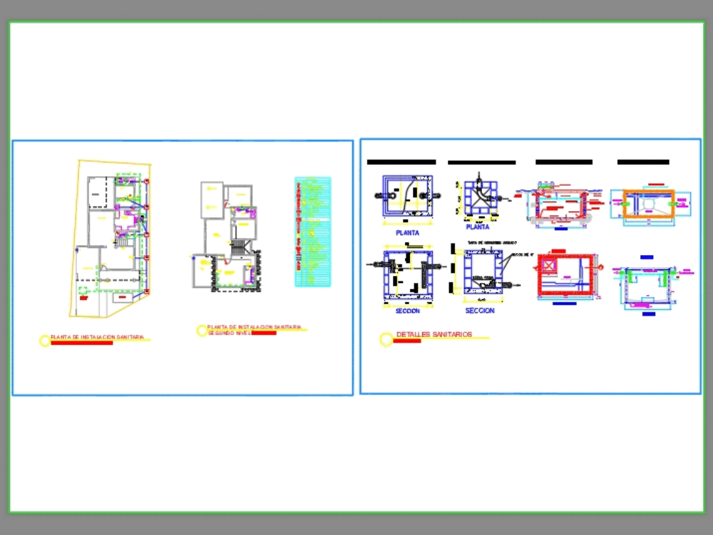 Plumbing plan, 2 storey house in AutoCAD | CAD (329.71 KB) | Bibliocad