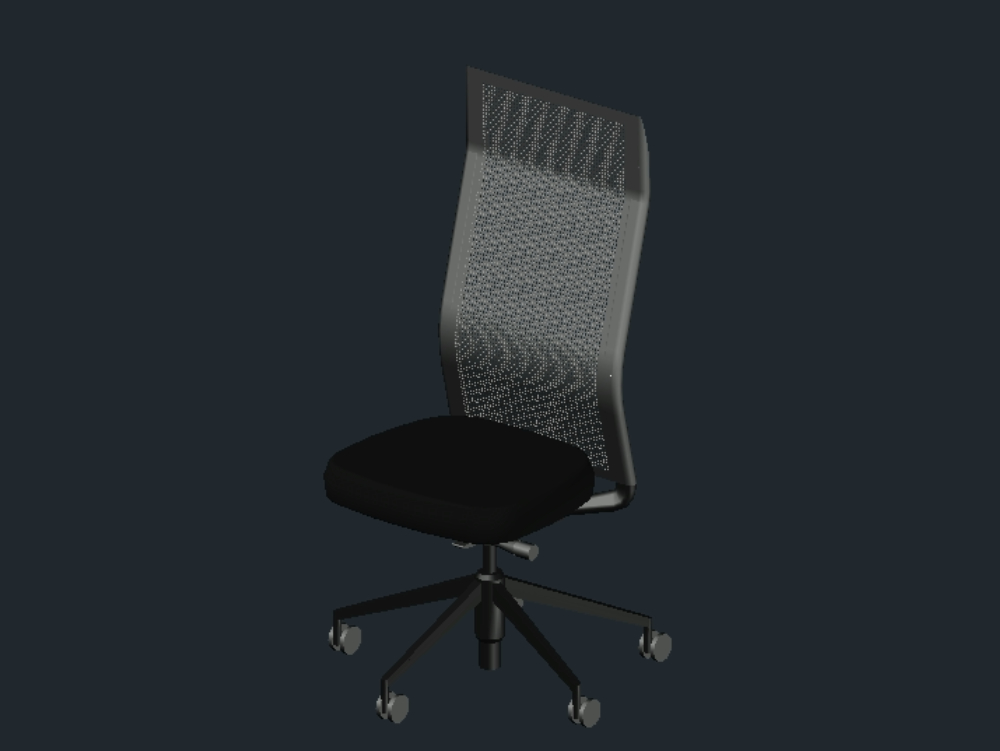 High back office chair on wheels 3d, conference table chair