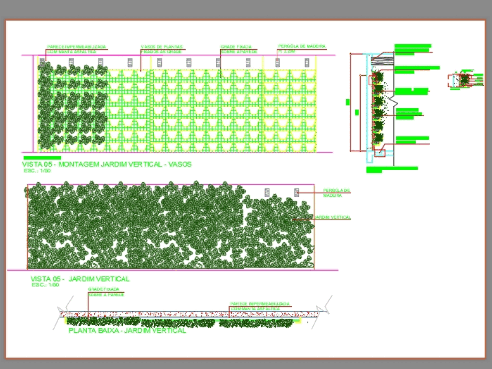 Vertical garden details in AutoCAD  Download  CAD free  