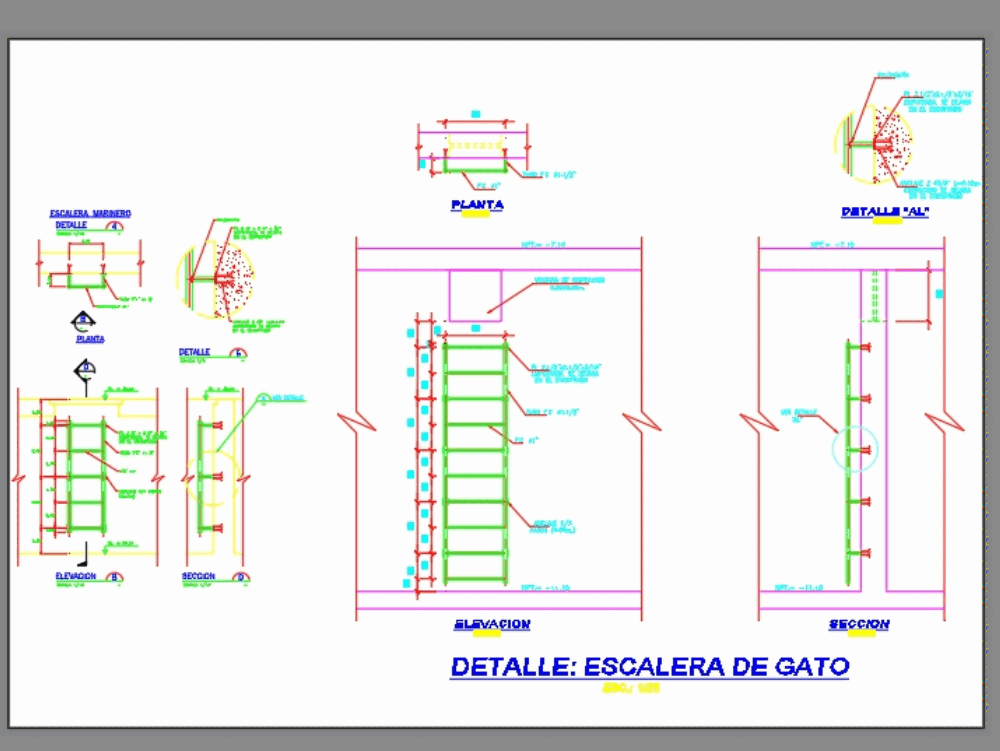 Escalera de gato en AutoCAD Descargar CAD (484.78 KB) Bibliocad