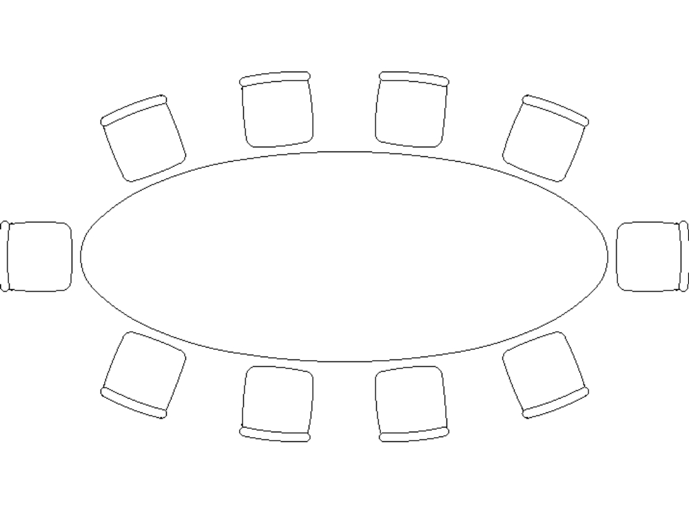 Oval shaped table