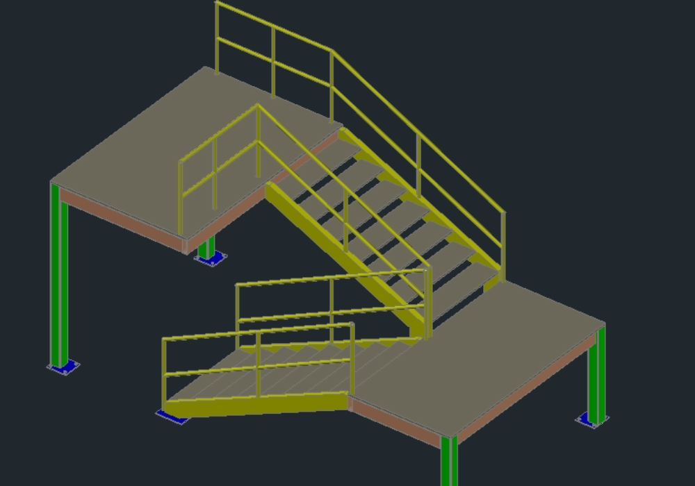 Escalier de bureau 3D