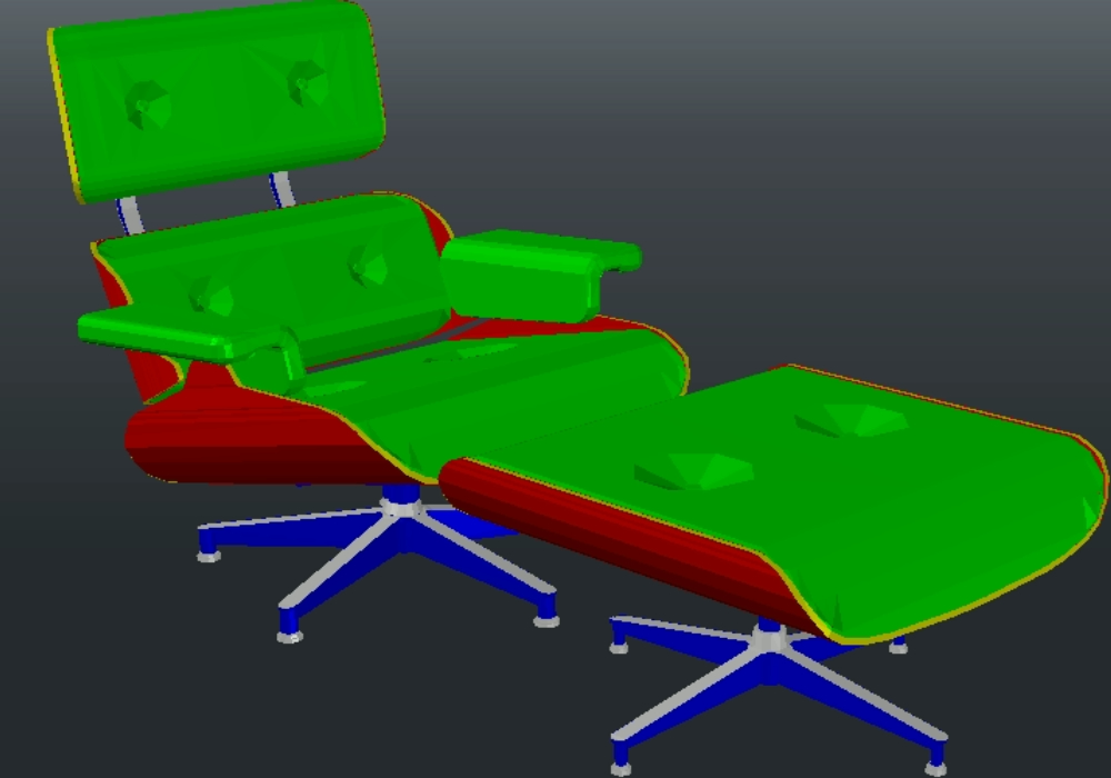 Eames Lounge 3d In Autocad Download Cad Free 162 54 Kb Bibliocad