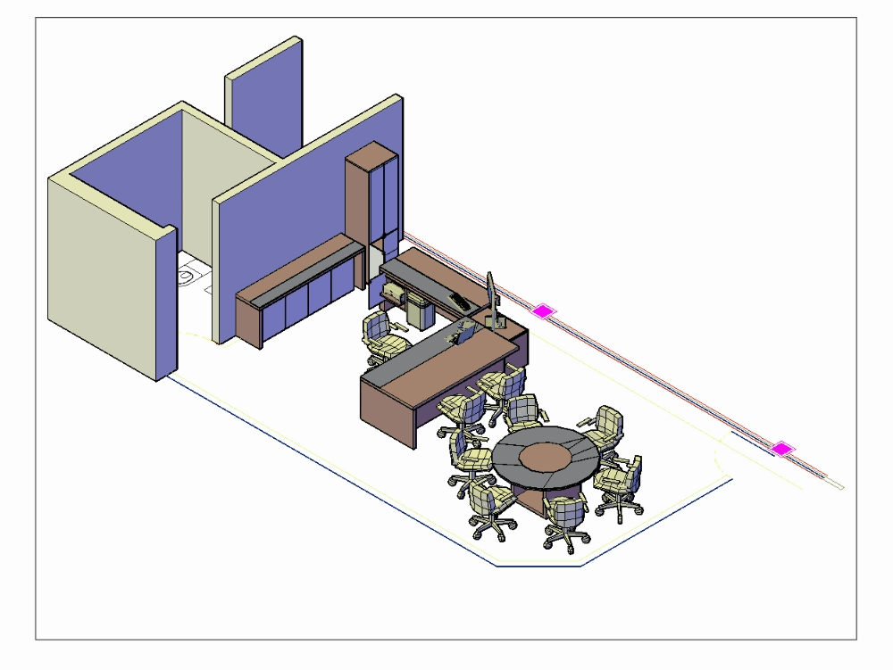 EXECUTIVE OFFICE FURNITURE IN 3D