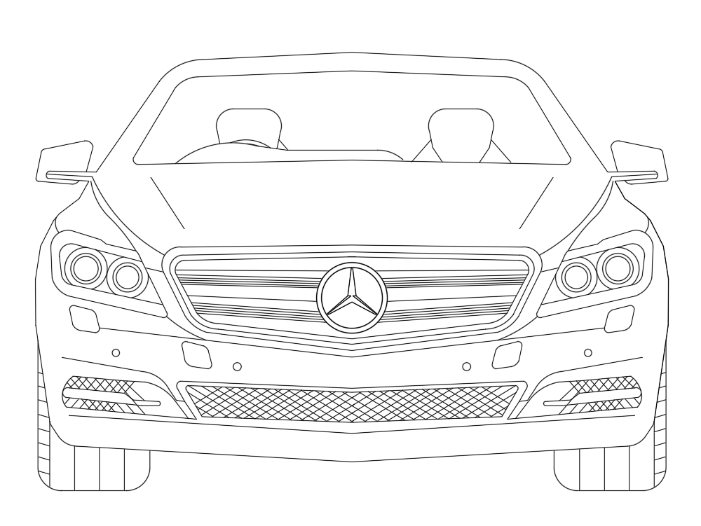 How to Draw Car MercedesBenz CLS  Mercedes benz cls Car drawings  Mercedes