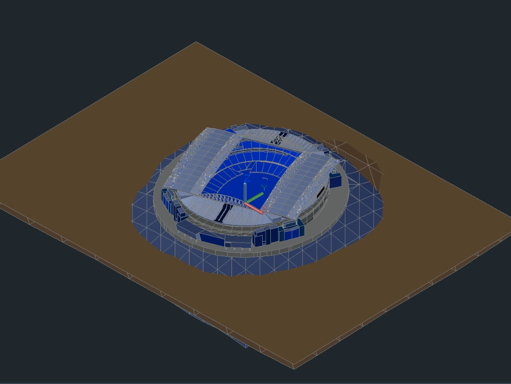 Estadio con cancha 3D