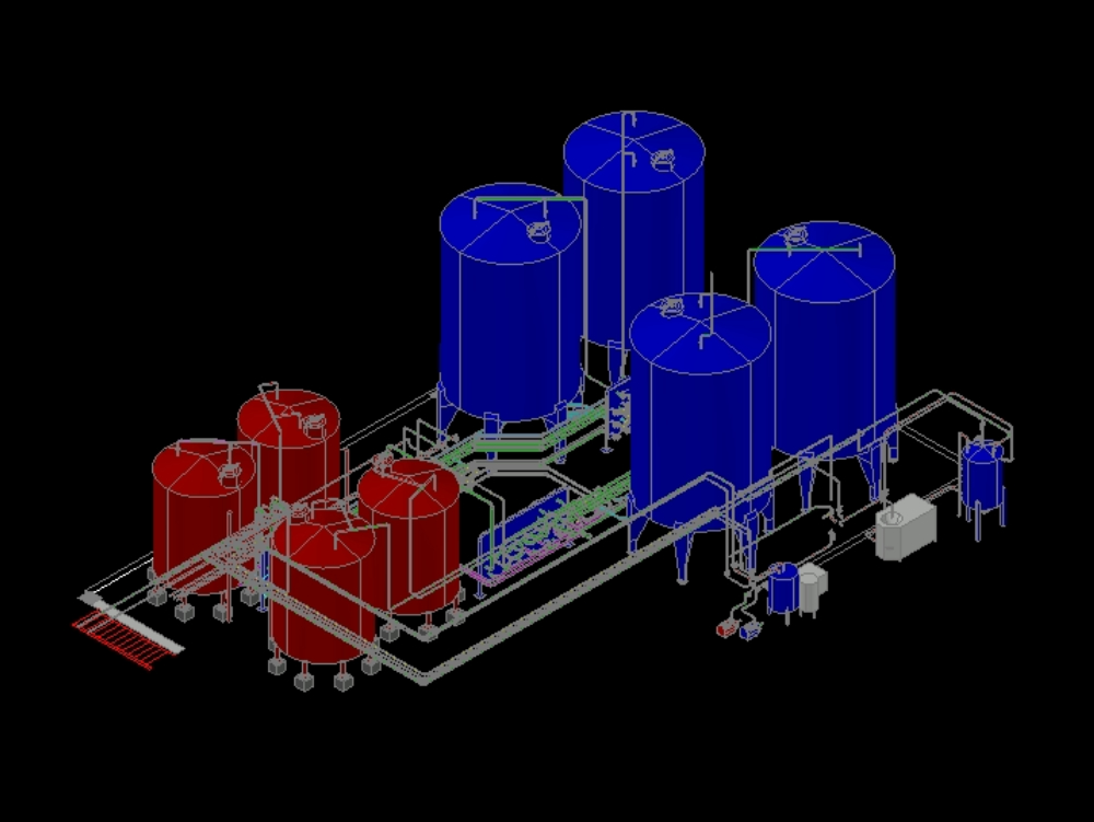 Industrial plant in 3d.