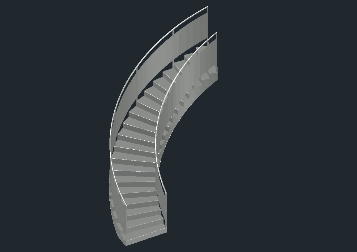 escalier courbe 3D